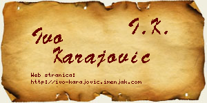 Ivo Karajović vizit kartica